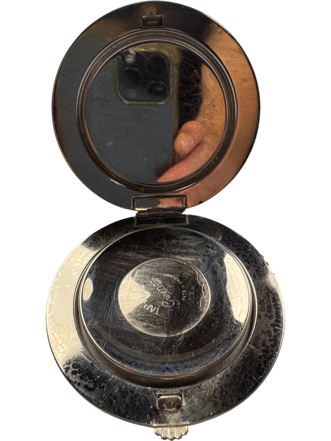 1930s Art Deco Round Compact Mirror - Think Vintage