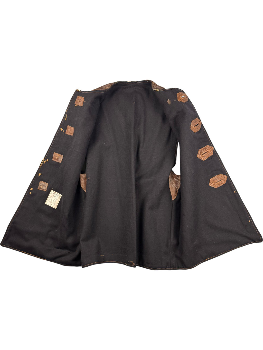 1940s Leather Vest with Button Closure - L - Think Vintage ltd