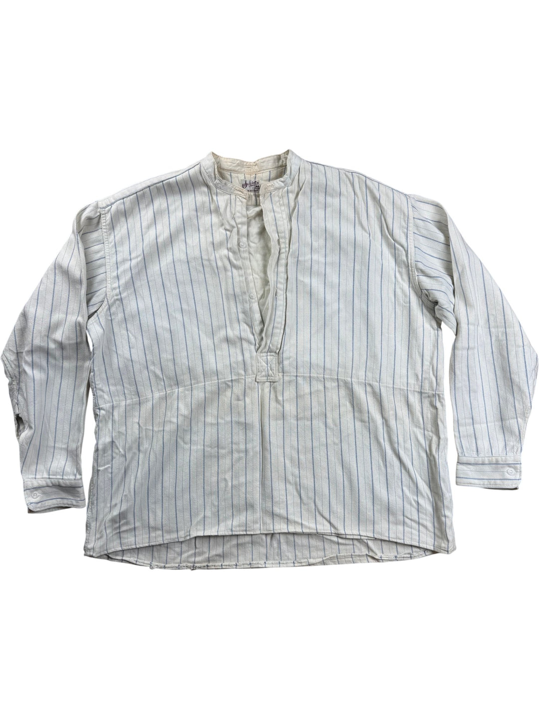 1940s Striped Society Long Sleeve Shirt - M - Think Vintage ltd