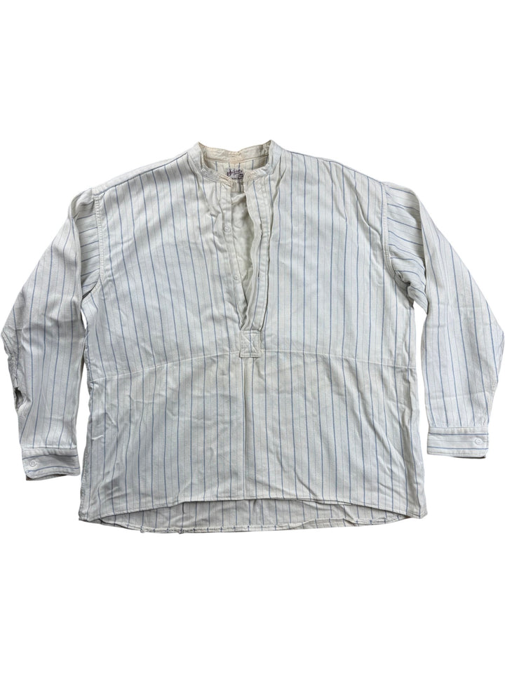 1940s Striped Society Long Sleeve Shirt - M - Think Vintage ltd