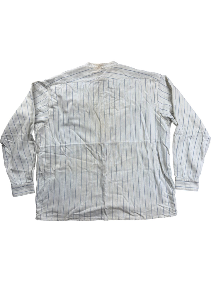 1940s Striped Society Long Sleeve Shirt - M - Think Vintage ltd