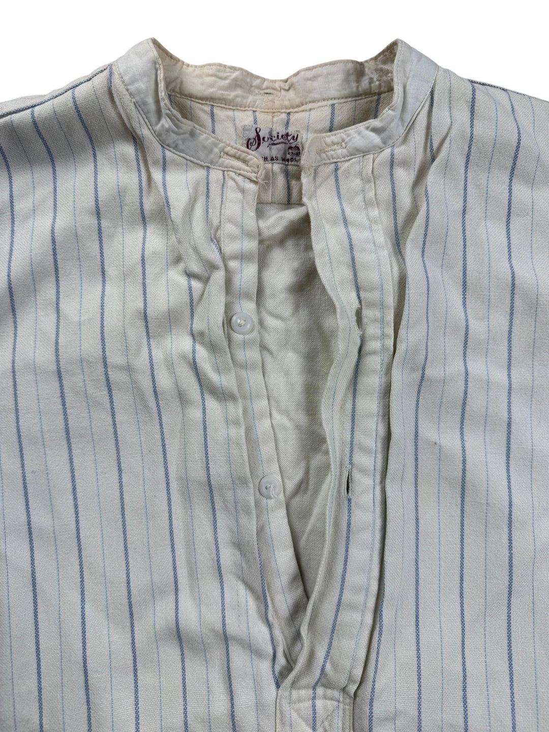 1940s Striped Society Long Sleeve Shirt - M - Think Vintage ltd