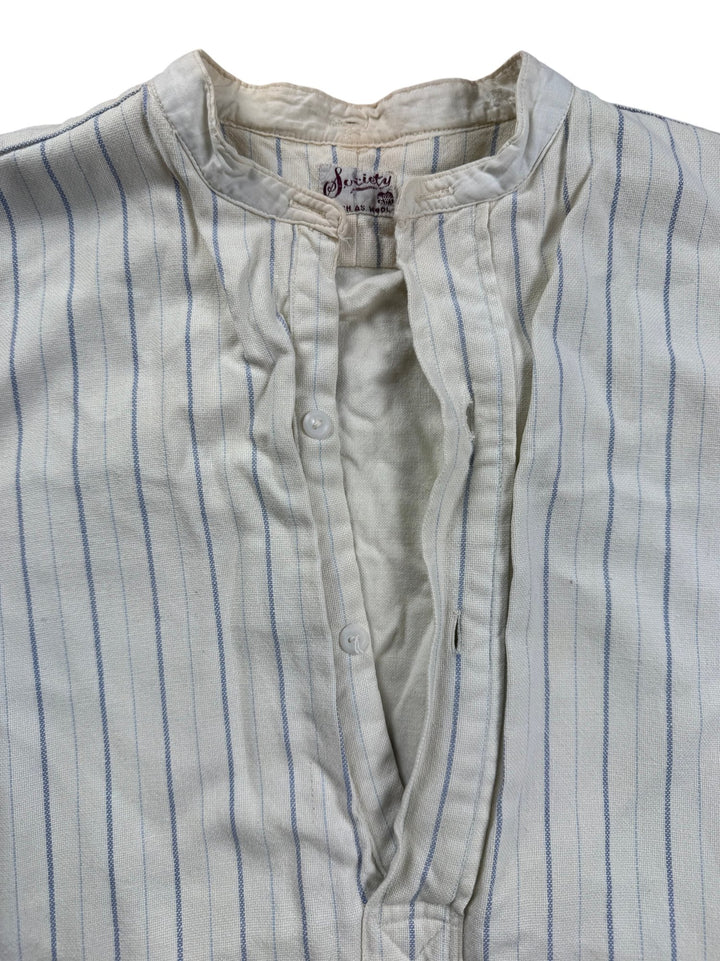 1940s Striped Society Long Sleeve Shirt - M - Think Vintage ltd