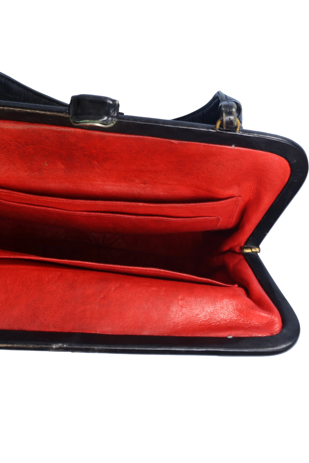 1950's Black Leather Handbag - Think Vintage