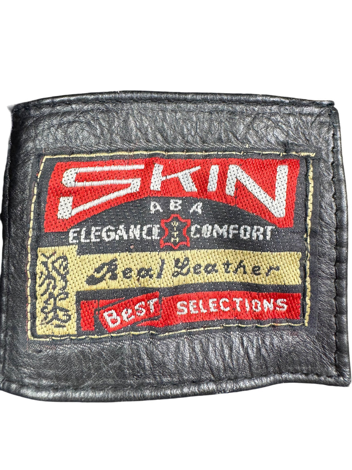 1950s Skin Leather Motorcycle Jacket - L - Think Vintage