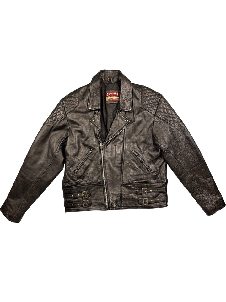 1950s Skin Leather Motorcycle Jacket - L - Think Vintage Online Ltd