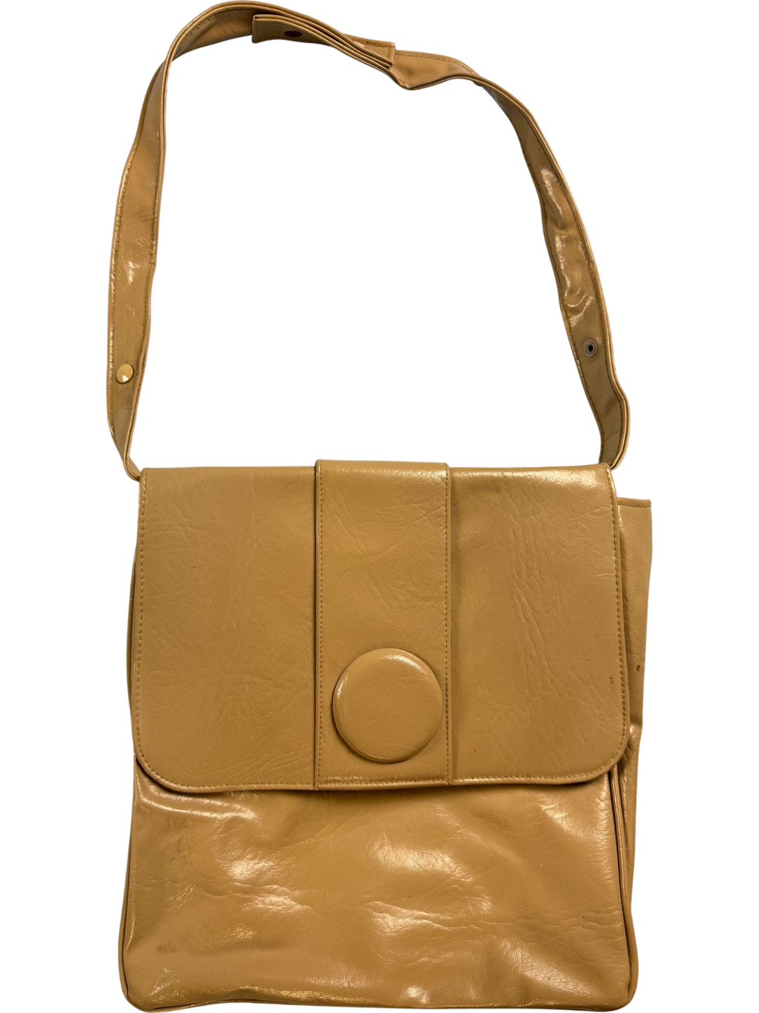 1960s Beige Flap Closure Shoulder Bag - Think Vintage