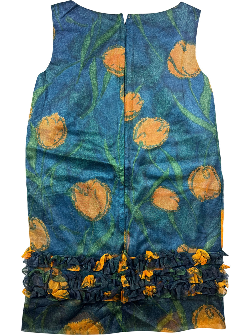 1960s Blanes London Ruffle Floral Dress Mini Dress - M - Think Vintage