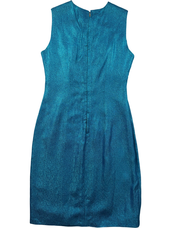 1960s Blue Sleeveless Sheath Dress - S