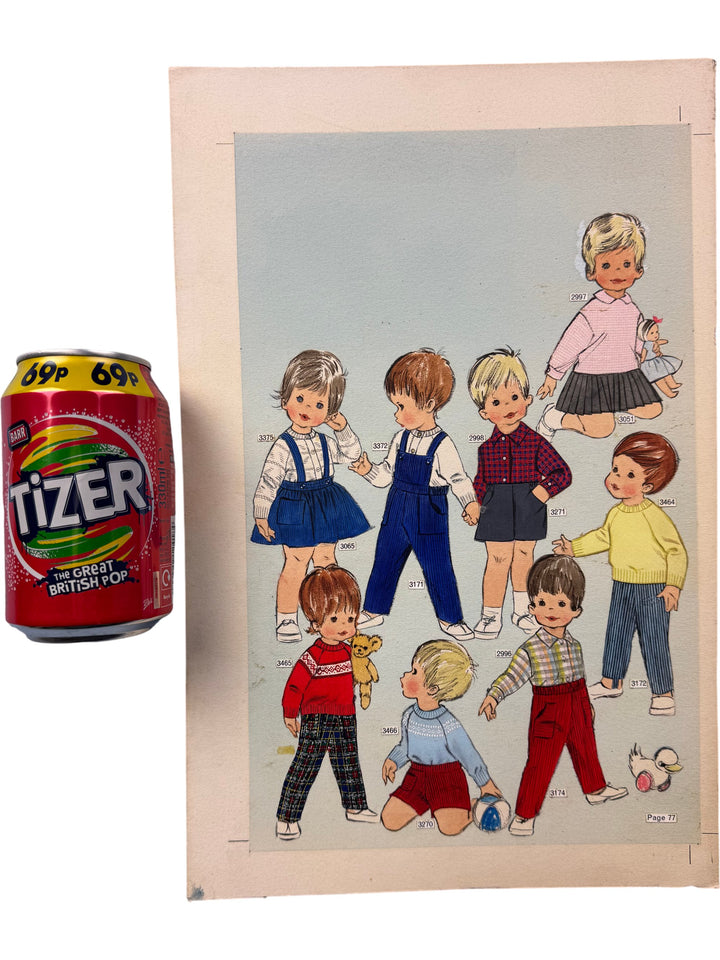 1960s Children's Fashion Illustration Print - Think Vintage Online Ltd