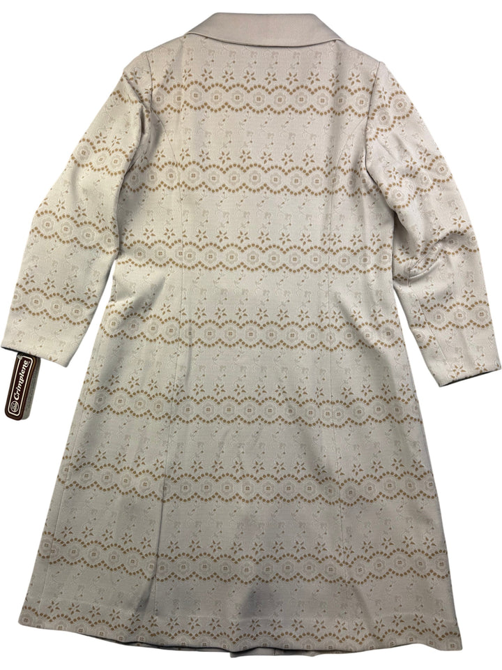 1960s Cream Lace Patterned Coat - M