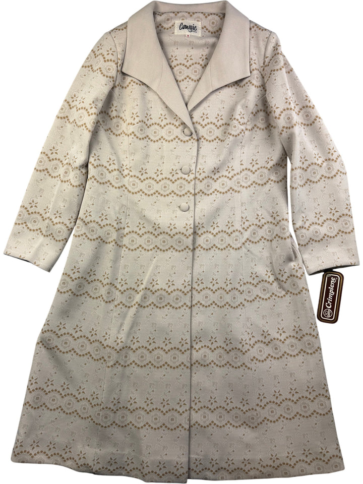 1960s Cream Lace Patterned Coat - M