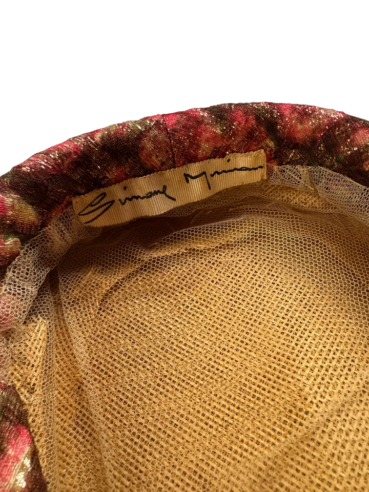 1960s Floral Pattern Hat - Think Vintage