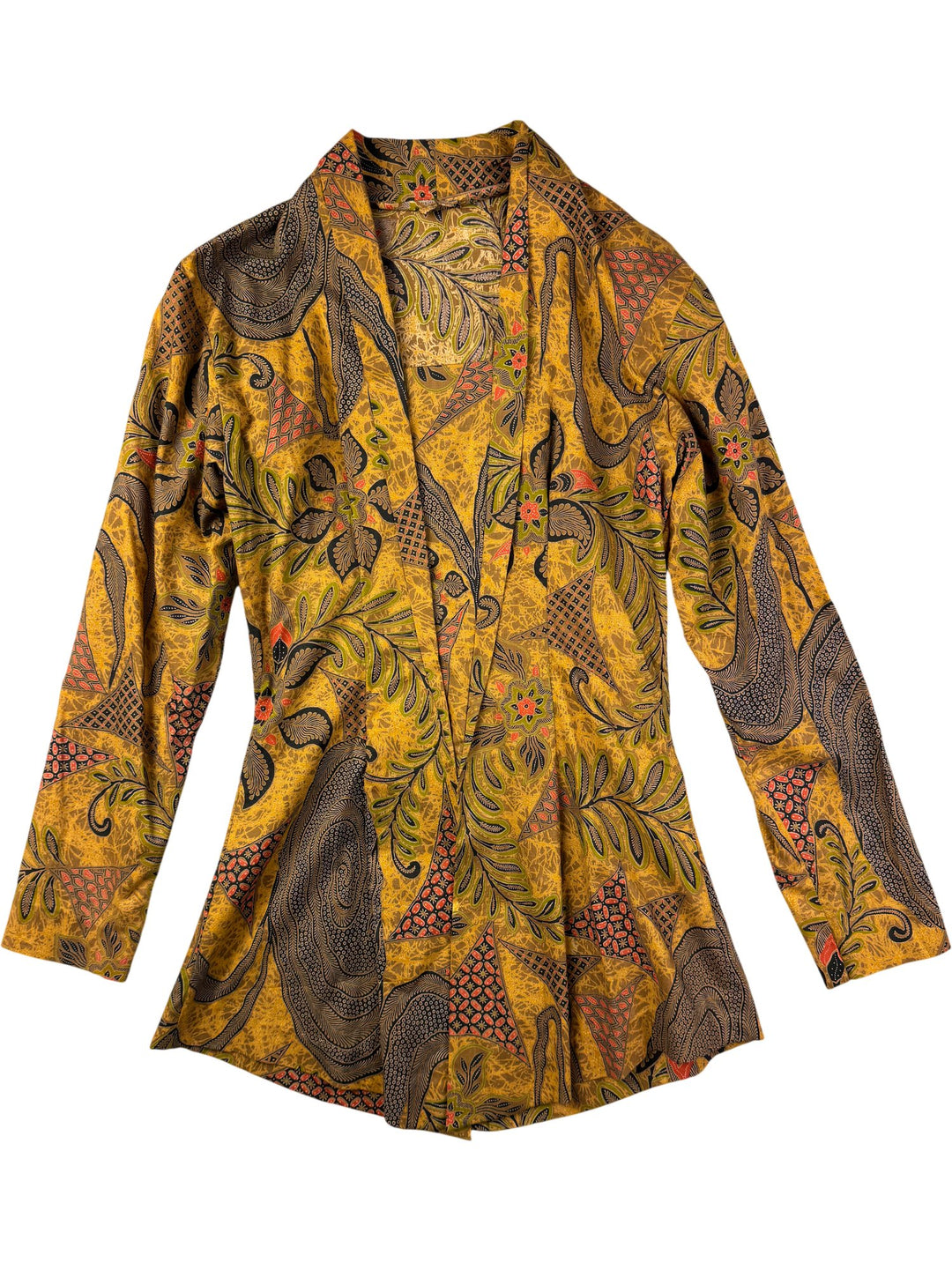 1960s Floral Patterned Long Sleeved Shirt - M - Think Vintage ltd