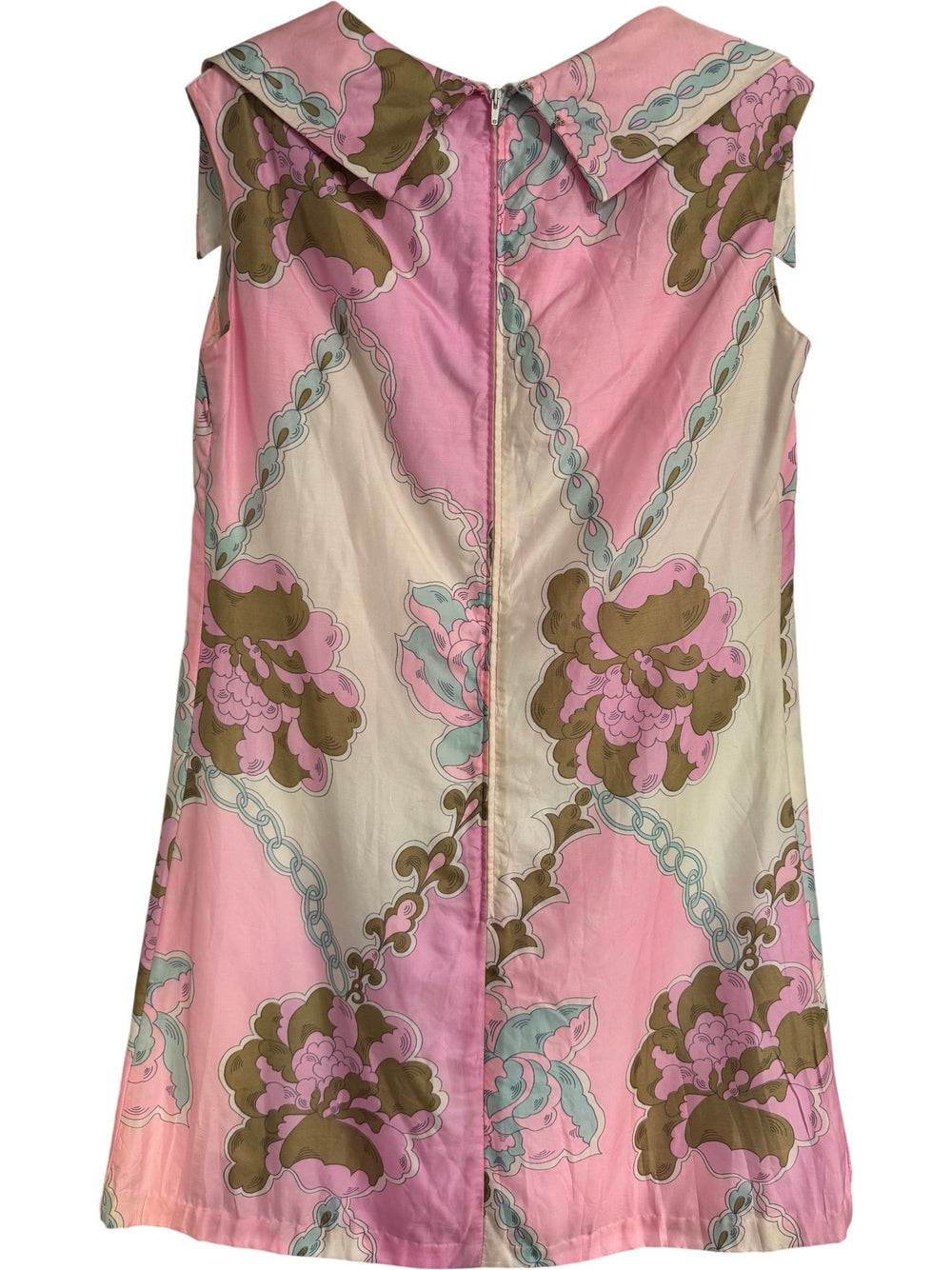 1960s Floral Patterned Sleeveless Dress - Think Vintage ltd