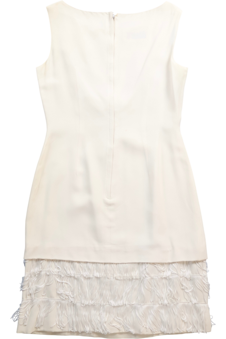 1960s Fringe Shift Dress With Bow - M - Think Vintage ltd