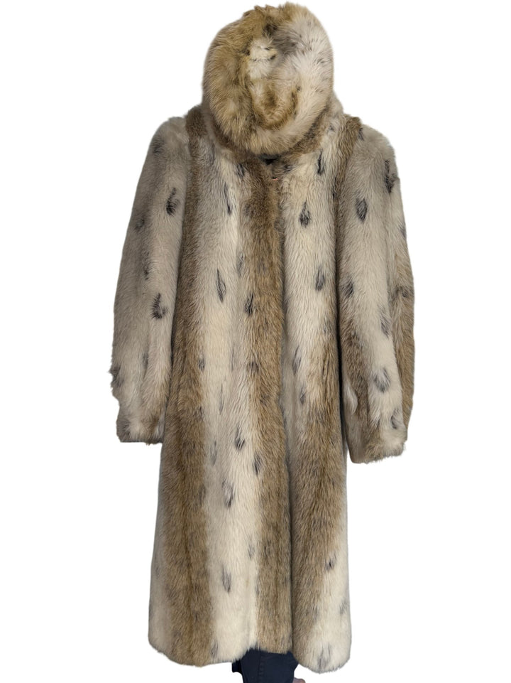 1960s Glenn Modds Full-Length Faux Fur Coat & Hat Set - S - Think Vintage ltd