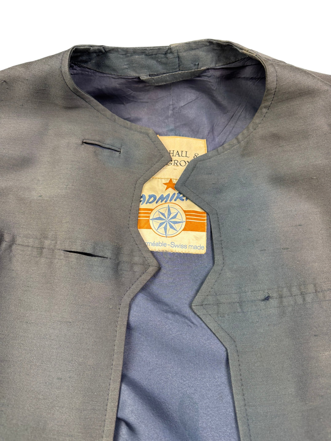 1960s Gray Swiss Made Silk Trench Coat - S - Think Vintage