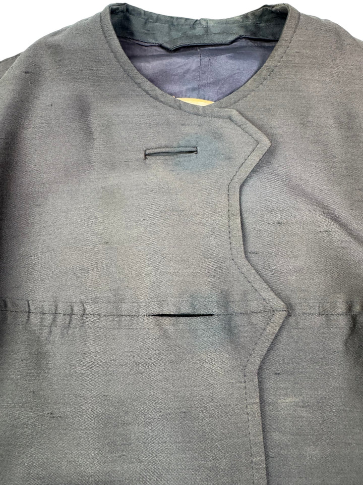 1960s Gray Swiss Made Silk Trench Coat - S - Think Vintage Online Ltd