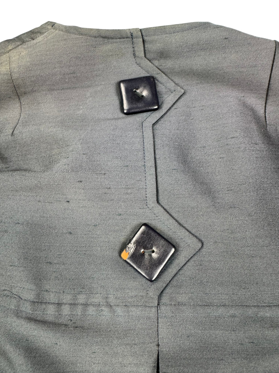 1960s Gray Swiss Made Silk Trench Coat - S - Think Vintage Online Ltd