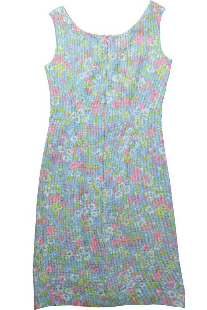 1960s Ladies Pride Floral Sleeveless Shift Dress - S - Think Vintage ltd
