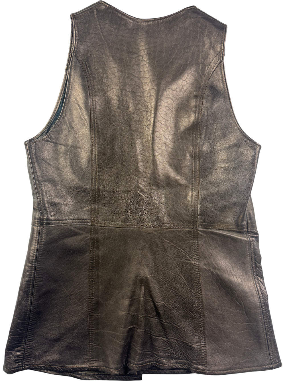 1960s Leather Waistcoat with Buckle Details - M - Think Vintage