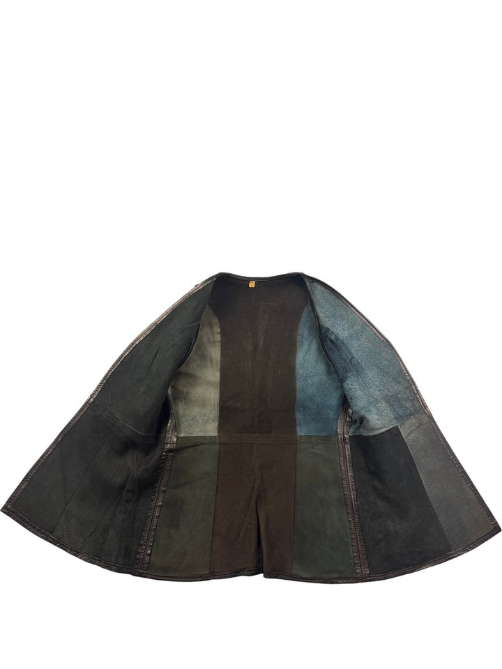 1960s Leather Waistcoat with Buckle Details - M - Think Vintage