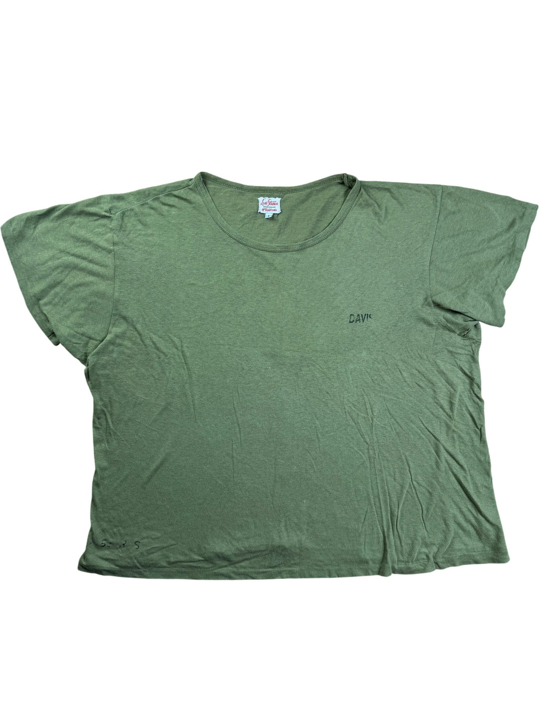 1960s Levi Strauss Olive Green T-Shirt - S - Think Vintage ltd