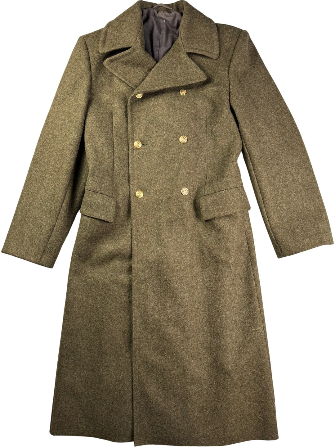 1960s Military Style Olive Overcoat - M - Think Vintage ltd