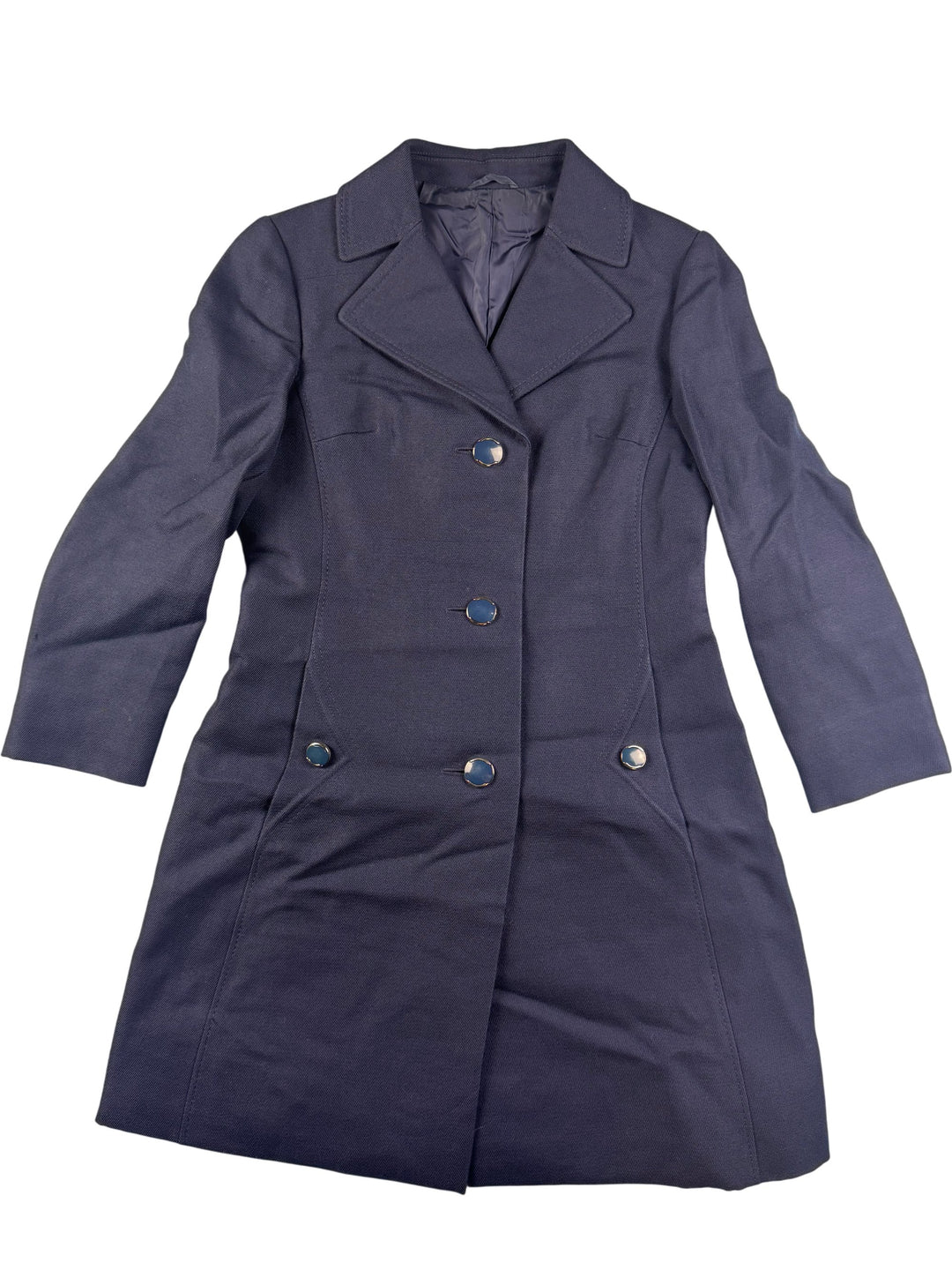1960s Navy Charm International Wool Coat - S - Think Vintage Online Ltd