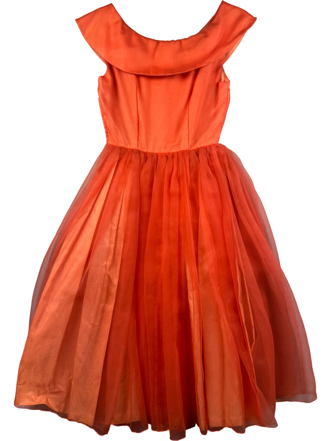 1960s Orange Organza Dress - XS/XXS - Think Vintage ltd