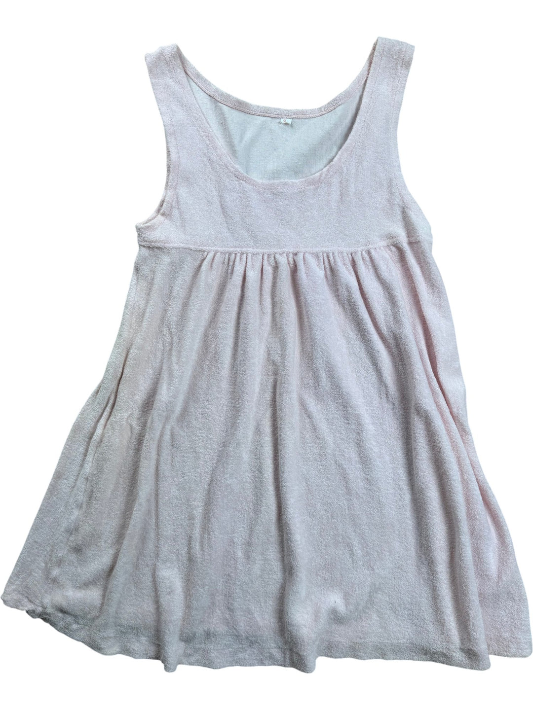 1960s Pink Sleeveless Terrycloth Babydoll Dress - S - Think Vintage ltd