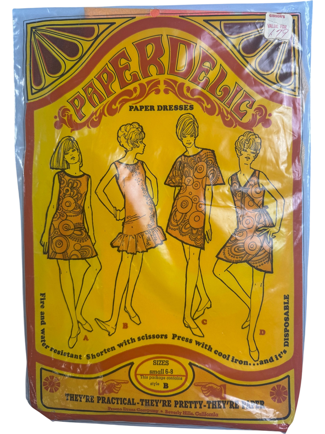 1960s Psychedelic Paper Dress - Think Vintage ltd