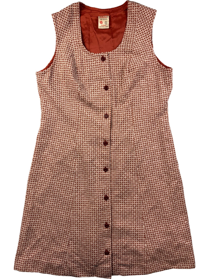 1960s Sleeveless Button Front Dress - L - Think Vintage ltd