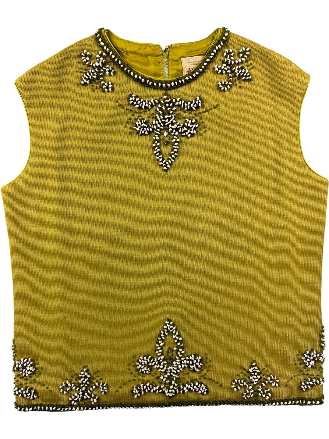 1960s Slic-Wear Embellished Wool Tank Top - M - Think Vintage Online Ltd