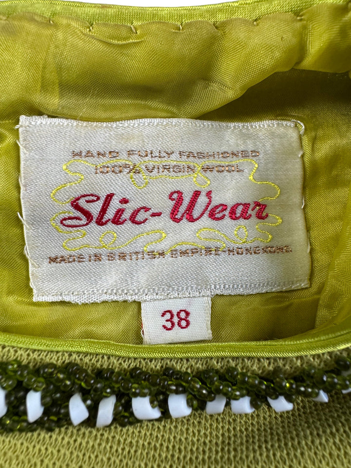 1960s Slic-Wear Embellished Wool Tank Top - M - Think Vintage Online Ltd