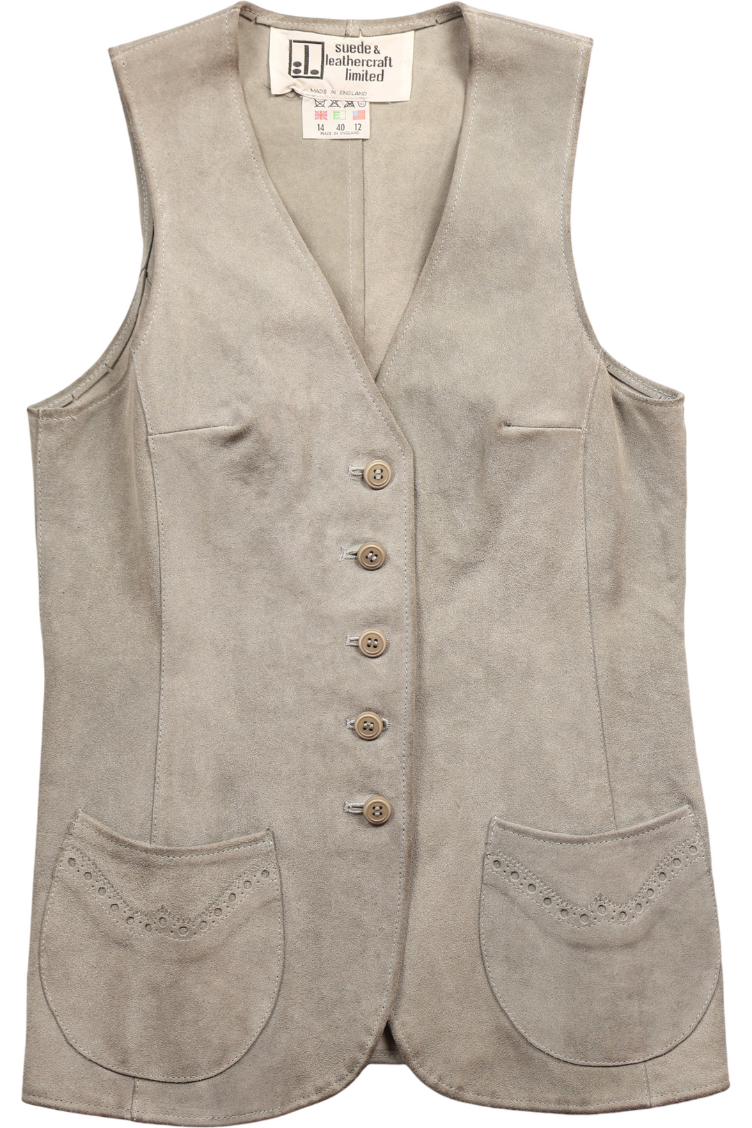 1960s Suede Waistcoat - S - Think Vintage ltd