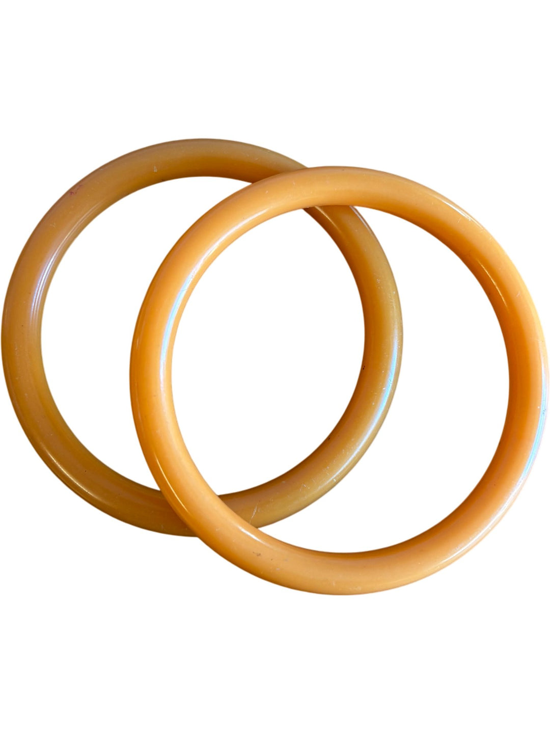 1960s Vintage Orange Bakelite Bangles - Think Vintage ltd