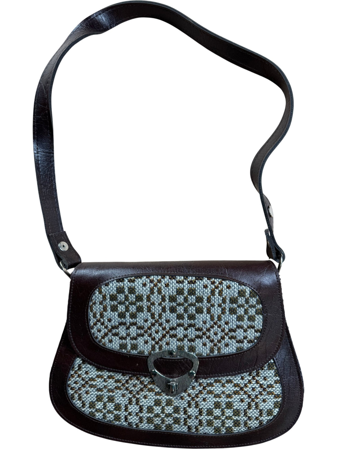 1960s Woven Brown Handbag - Think Vintage ltd