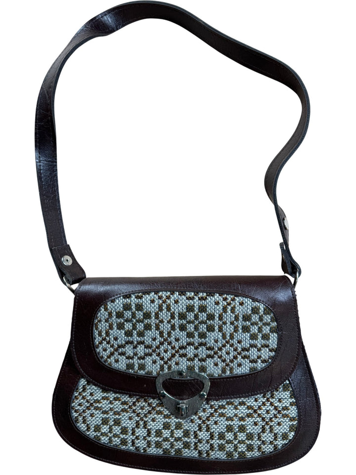 1960s Woven Brown Handbag - Think Vintage ltd