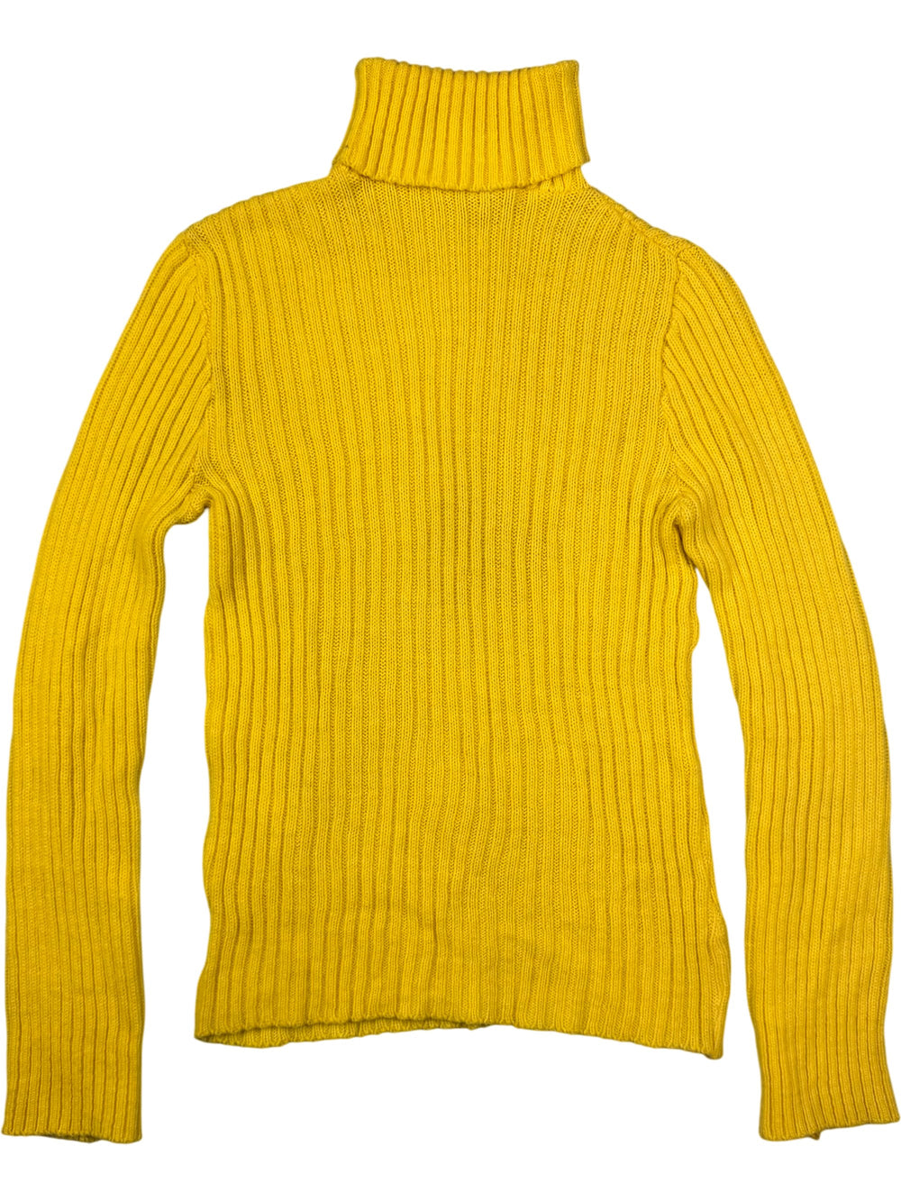 1960s Yellow Knit Turtleneck Jumper - S - Think Vintage