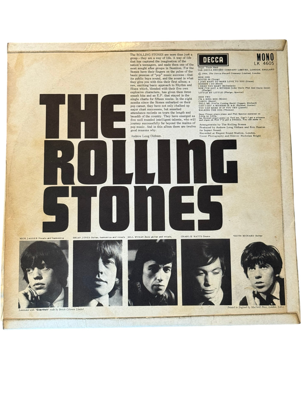 1964 Decca The Rolling Stones Vinyl LP - Think Vintage