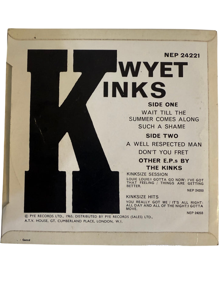 1965 Kinks Kwyet Kinks EP Vinyl - Think Vintage
