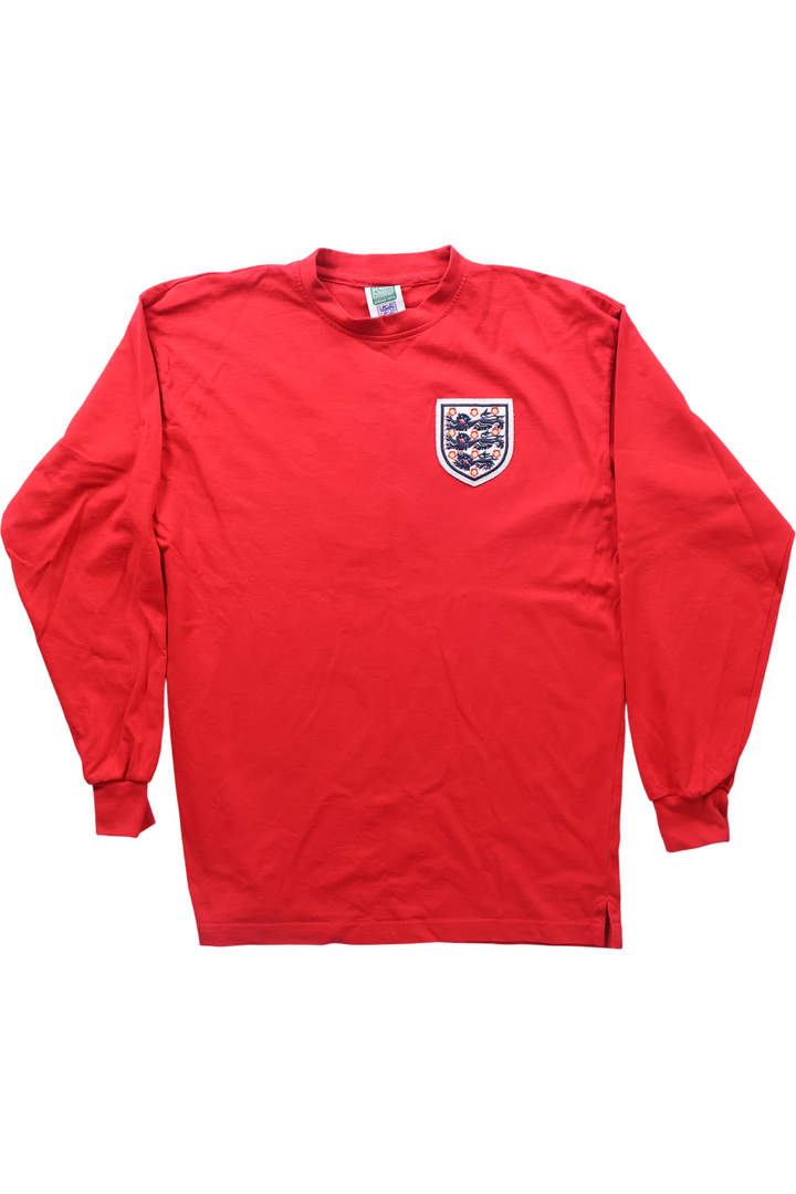 1966 England No.6 Red Long Sleeve Shirt - L - Think Vintage