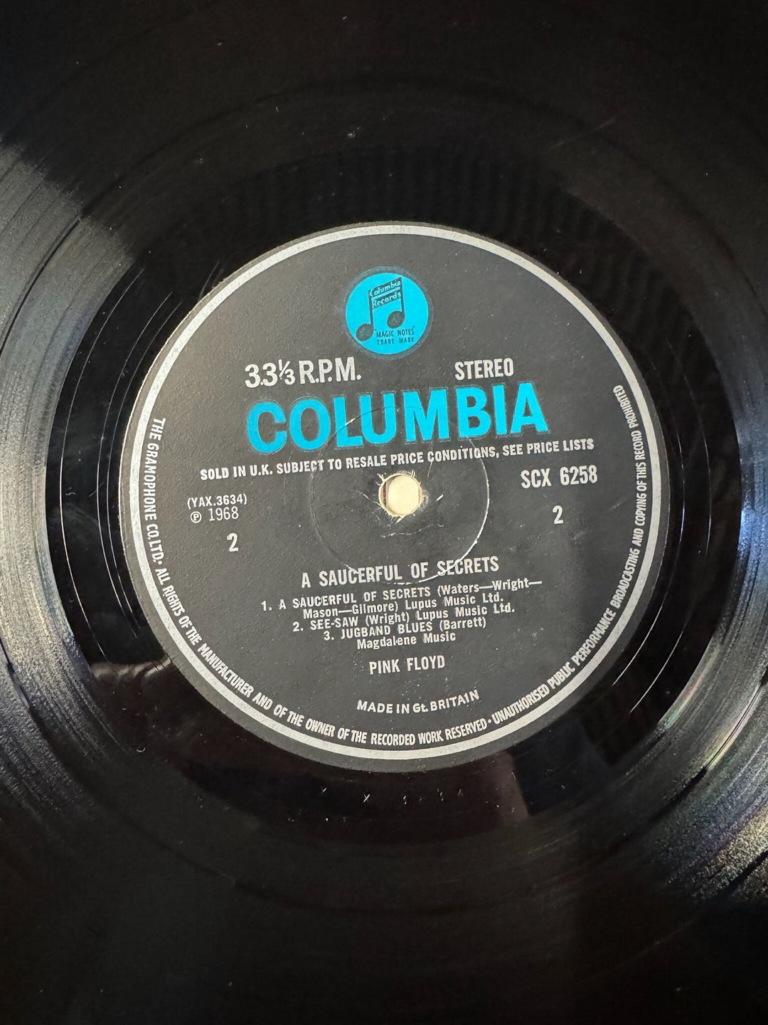 1968 Pink Floyd A Saucerful Of Secrets LP - Good