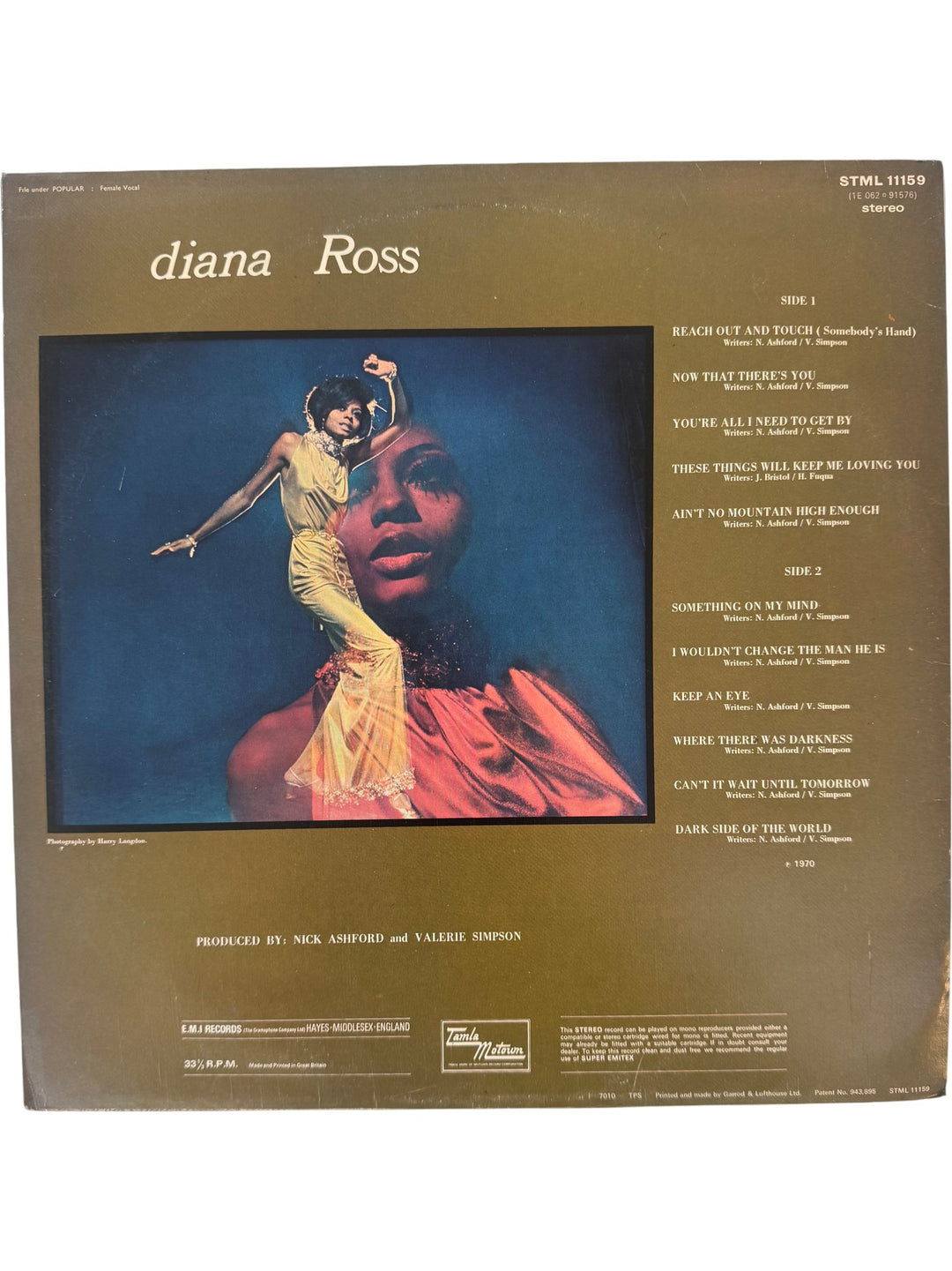 1970 Diana Ross Self-Titled Vinyl - Think Vintage ltd