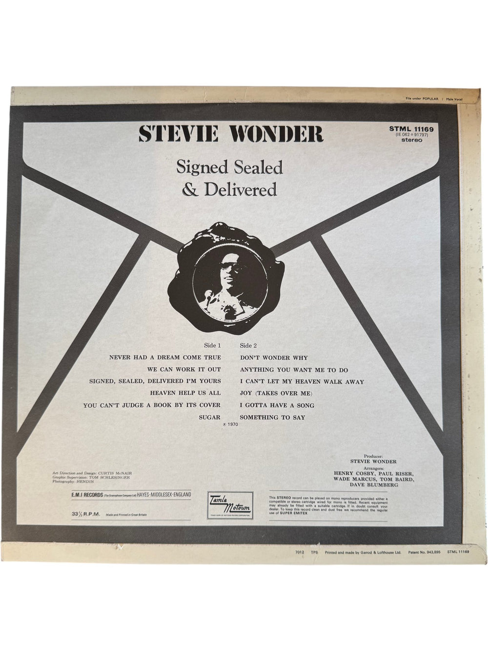 1970 Stevie Wonder Signed Sealed & Delivered Vinyl - Very Good - Think Vintage ltd