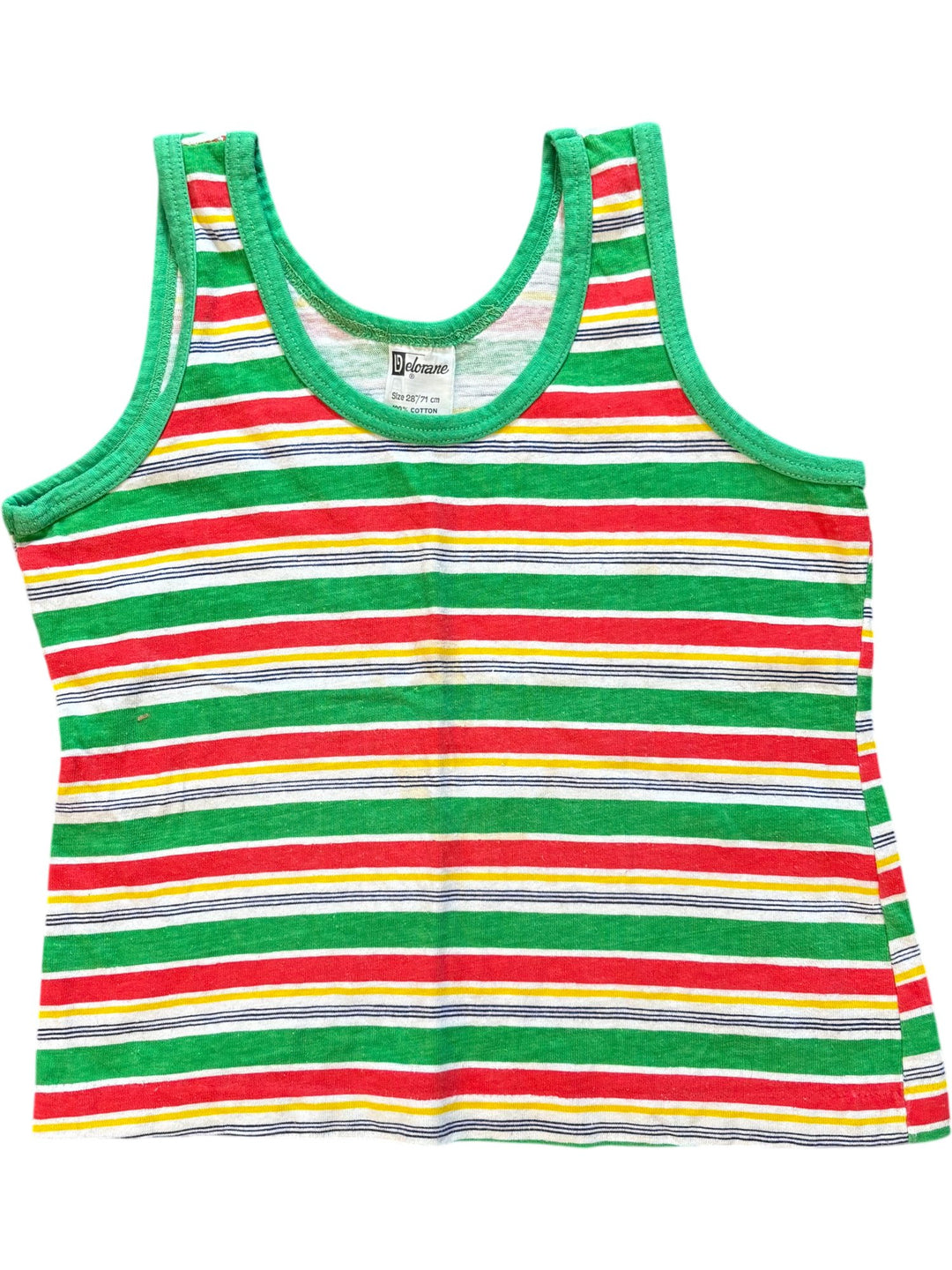 1970's Delorane Striped Cotton Tank Top - Age 5-6 - Think Vintage ltd