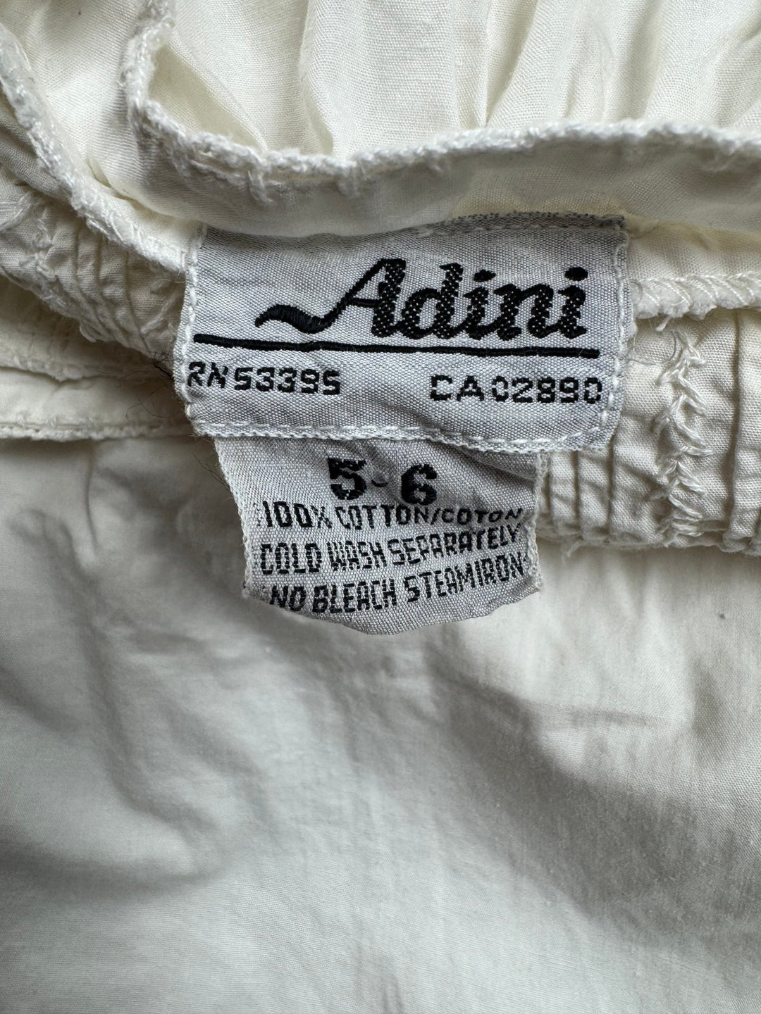 1970s Adini White Cotton Dress - S - Think Vintage ltd