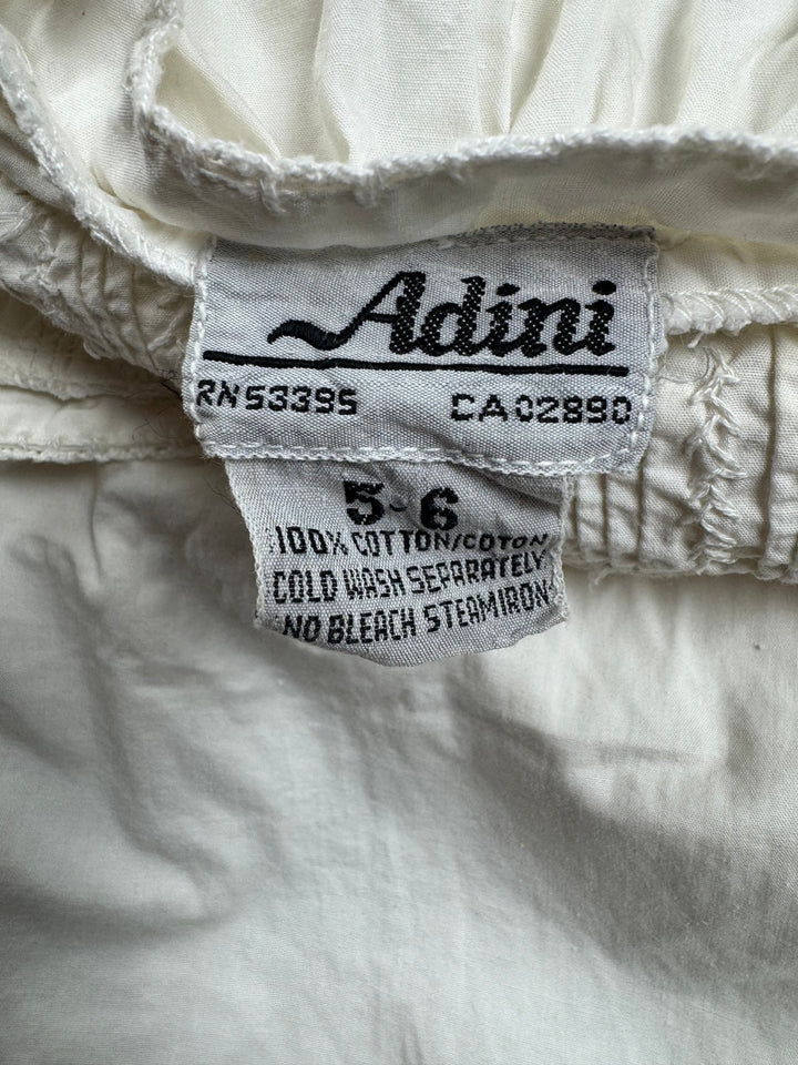 1970s Adini White Cotton Dress - S - Think Vintage ltd